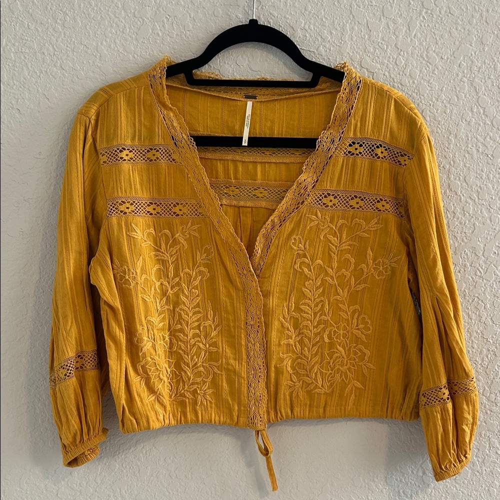 Free People Yellow Top
